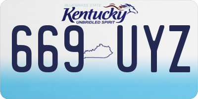 KY license plate 669UYZ