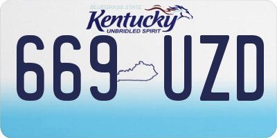 KY license plate 669UZD