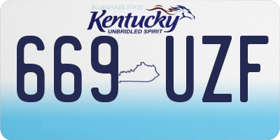 KY license plate 669UZF