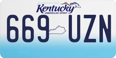 KY license plate 669UZN