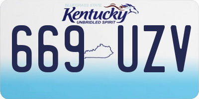 KY license plate 669UZV