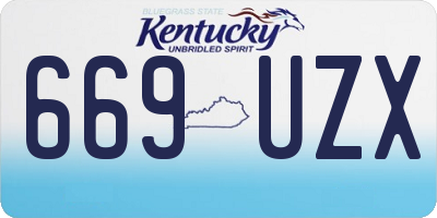 KY license plate 669UZX