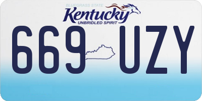 KY license plate 669UZY