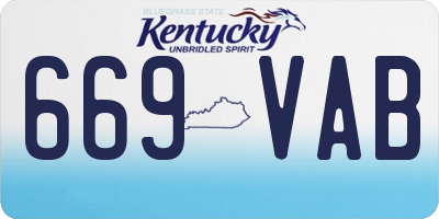 KY license plate 669VAB
