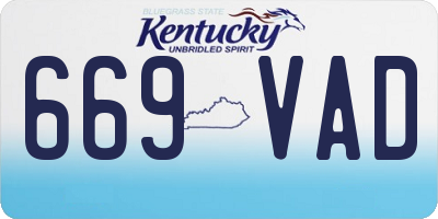 KY license plate 669VAD