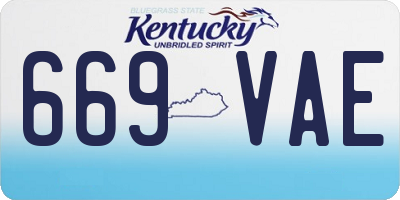 KY license plate 669VAE