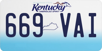 KY license plate 669VAI