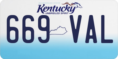 KY license plate 669VAL
