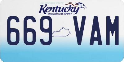 KY license plate 669VAM