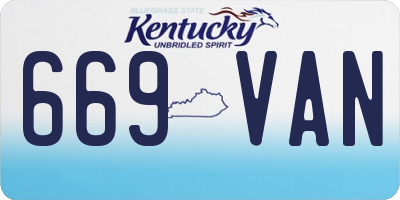 KY license plate 669VAN