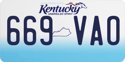 KY license plate 669VAO