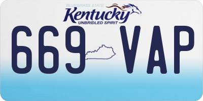 KY license plate 669VAP