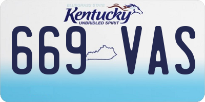 KY license plate 669VAS