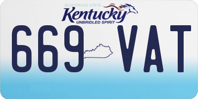 KY license plate 669VAT