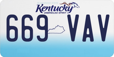 KY license plate 669VAV