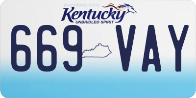 KY license plate 669VAY