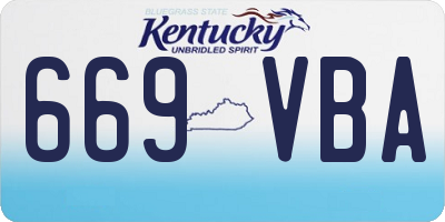 KY license plate 669VBA