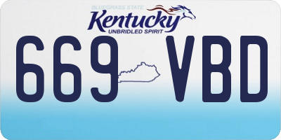 KY license plate 669VBD