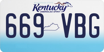 KY license plate 669VBG