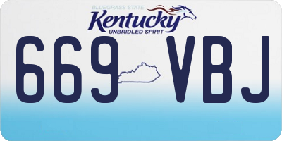 KY license plate 669VBJ