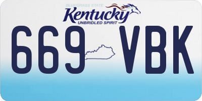 KY license plate 669VBK