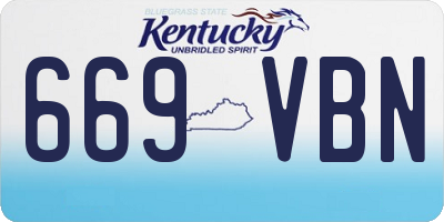 KY license plate 669VBN
