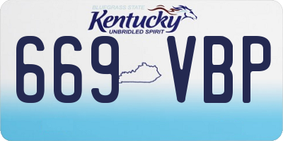 KY license plate 669VBP