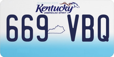 KY license plate 669VBQ