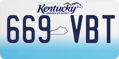 KY license plate 669VBT