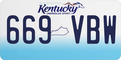 KY license plate 669VBW