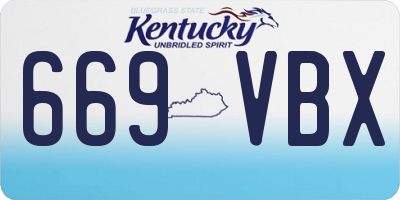 KY license plate 669VBX
