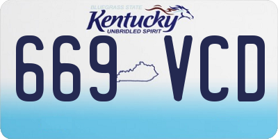 KY license plate 669VCD