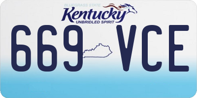 KY license plate 669VCE