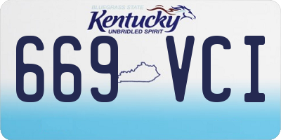 KY license plate 669VCI
