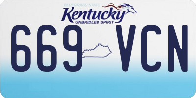 KY license plate 669VCN