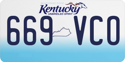 KY license plate 669VCO