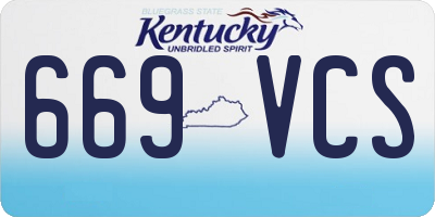 KY license plate 669VCS