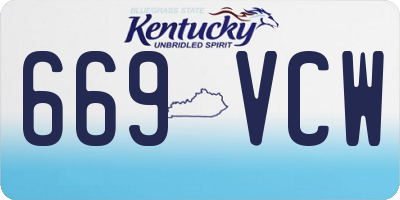 KY license plate 669VCW