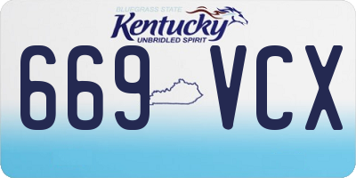 KY license plate 669VCX