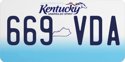 KY license plate 669VDA