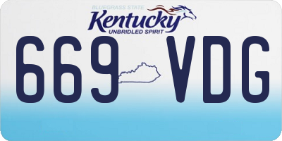 KY license plate 669VDG