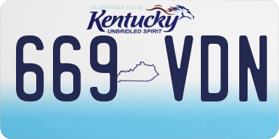 KY license plate 669VDN
