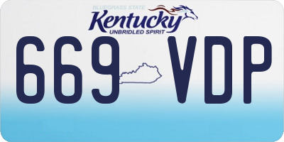 KY license plate 669VDP