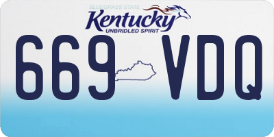 KY license plate 669VDQ