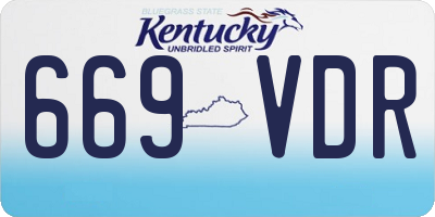 KY license plate 669VDR