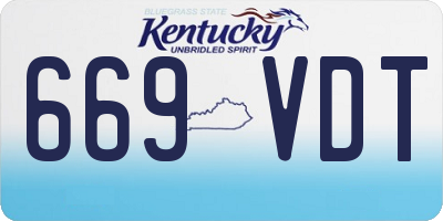 KY license plate 669VDT