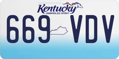 KY license plate 669VDV
