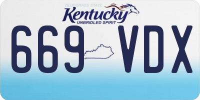 KY license plate 669VDX
