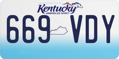 KY license plate 669VDY