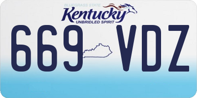 KY license plate 669VDZ